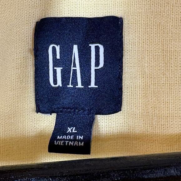 GAP Linen Blend Shirt Button Up Butter Yellow Mens XL Golden Haze Classic Preppy - Picture 7 of 9